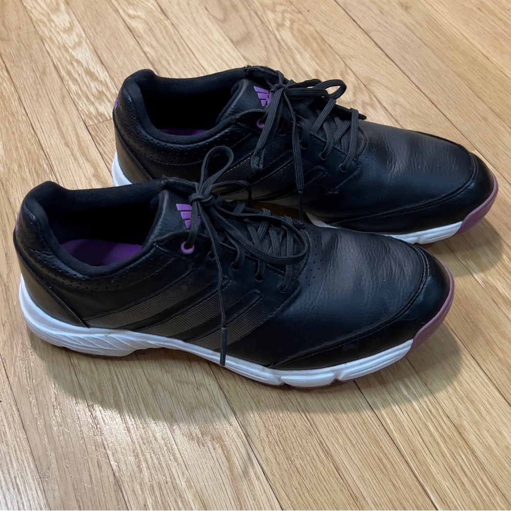 ADIDAS Women's Response Light Golf Shoes, Black, Purple, Cleats Size 7.5